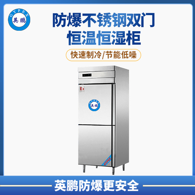 河源市纸浆造纸厂500L防爆不锈钢双门恒温恒湿柜